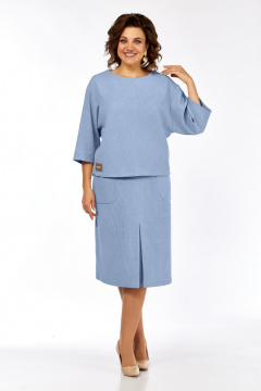 Блуза, юбка Элль-стиль 2441/1 голубой - фото 2
