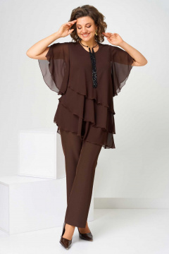 Блуза, брюки Асолия 1512 коричневый - фото 2