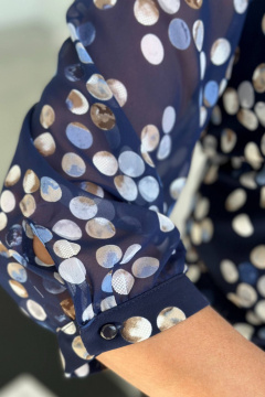 Блуза LindaLux 217 синие_кружки - фото 4