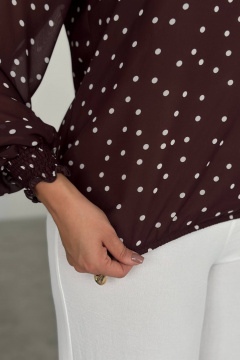 Блуза LindaLux 812 горошек_коричневый - фото 5