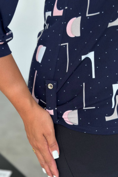 Блуза LindaLux 1-590 синяягео - фото 3