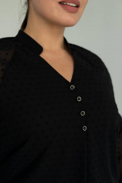 Блуза LindaLux 1-594 черная(пуговки) - фото 2