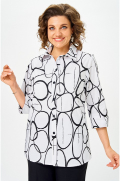 Блуза БелЭльСтиль 877_-3_26_22 бело-черный - фото 1