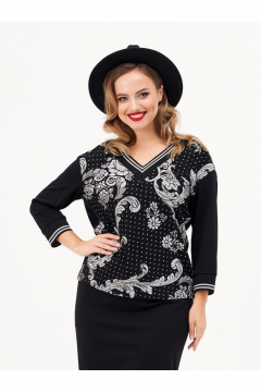 Джемпер, юбка Condra 10251 черный - фото 4