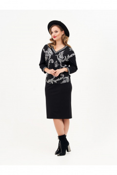 Джемпер, юбка Condra 10251 черный - фото 3