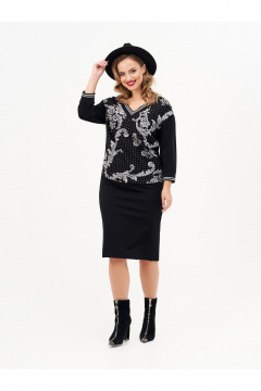 Джемпер, юбка Condra 10251 черный - фото 2