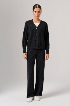 Кардиган Nelva 1908 темно-серый меланж - фото 2