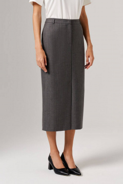 Юбка Nelva 4863 темно-серый полоска - фото 2
