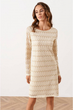 Платье Nelva 51564 сливочно-золотистый - фото 3