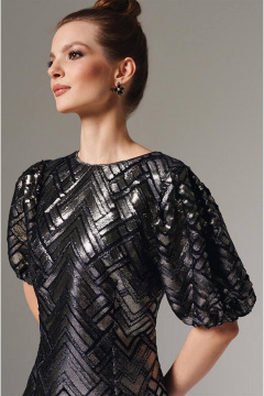 Платье Nelva 51613 черно-золотистый - фото 4