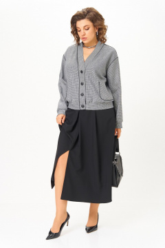 Бомбер, юбка Aira Style 24131 серый-черный - фото 4