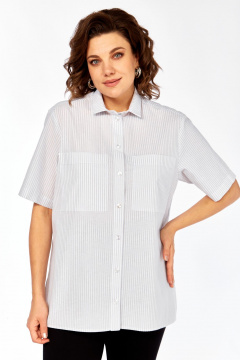 Рубашка Avenue 0338-4 полоска_серый+молочный - фото 1