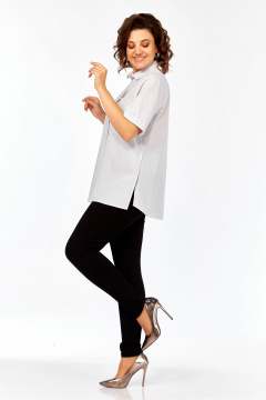 Рубашка Avenue 0338-4 полоска_серый+молочный - фото 2