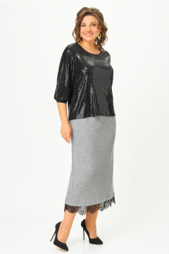 Блуза Andina city 3017-25 черный - фото 3