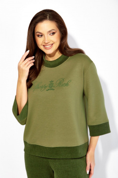 Брюки, джемпер TAiER 1381 олива - фото 2