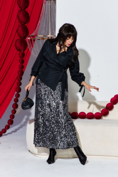 Блуза, юбка Vittoria Queen 27313 черно-серебристый - фото 4