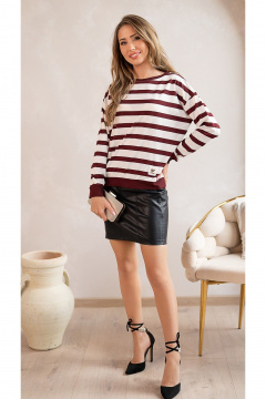 Джемпер Nika.PL 0304701 полоска_бордо - фото 4