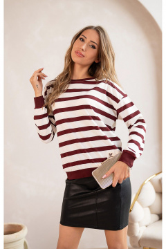 Джемпер Nika.PL 0304701 полоска_бордо - фото 1