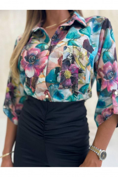 Блуза Nika.PL 04012134 голубо-зеленый - фото 3