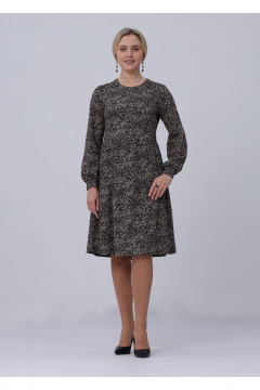 Платье Полинушка 669/3 бежевые цветы - фото 1