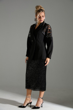 Жакет, юбка LM К72042 черное_кружево - фото 5