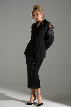 Жакет, юбка LM К72042 черное_кружево - фото 3