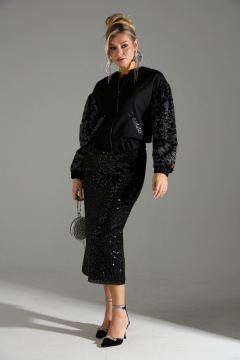 Бомбер, юбка LM К168042 черный - фото 1