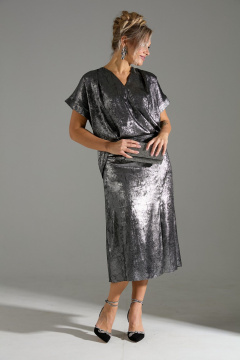 Блуза, юбка LM М94 серый_шиммер - фото 2