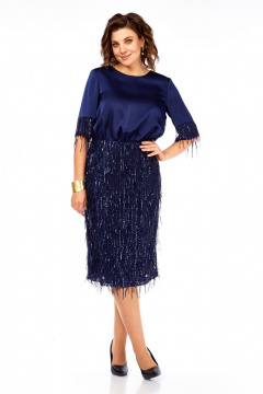 Платье Ольга Стиль С-982 синий - фото 1