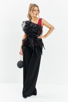 Блуза Euromoda 681 красный/черный - фото 2