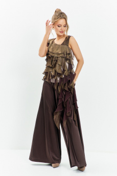 Блуза Euromoda 679 коричневые_оттенки - фото 2