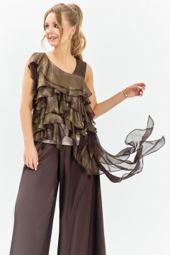 Блуза Euromoda 679 коричневые_оттенки - фото 1