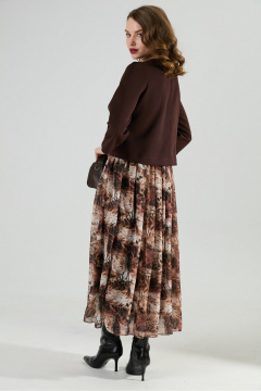 Платье NikVa 1007-1 шоколад_тигровая абстракция - фото 5