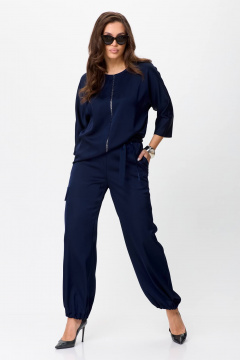 Блуза, брюки Karina deLux M-1295/1 темно-синий - фото 1