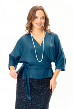 Блуза, юбка T&N 7706 синий-морской-черный - фото 3