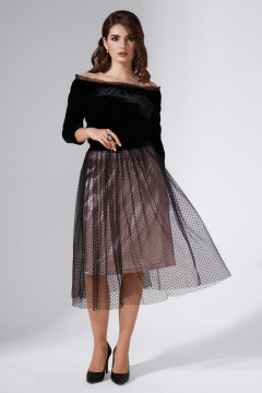 Платье Avanti 752 черно-розовый_металик - фото 1