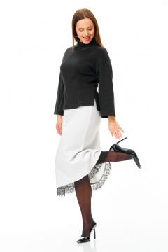 Джемпер, юбка, манжеты T&N 7721 черный-белый - фото 5