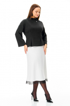 Джемпер, юбка, манжеты T&N 7721 черный-белый - фото 4