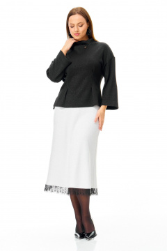 Джемпер, юбка, манжеты T&N 7721 черный-белый - фото 1