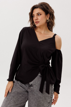 Блуза Anelli 1760 черная_орхидея - фото 3