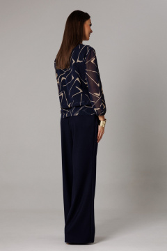 Блуза, брюки Ларс Стиль 1162 сине-бежевый - фото 5