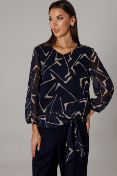 Блуза, брюки Ларс Стиль 1162 сине-бежевый - фото 4