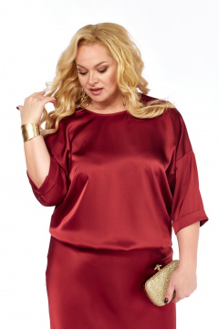 Блуза, юбка Элль-стиль 2449/1 бордо - фото 5