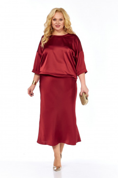 Блуза, юбка Элль-стиль 2449/1 бордо - фото 2