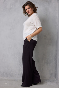 Брюки BegiModa 6079 черный_баклажан - фото 4