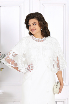 Накидка, платье Ninele 7516 молочный - фото 2