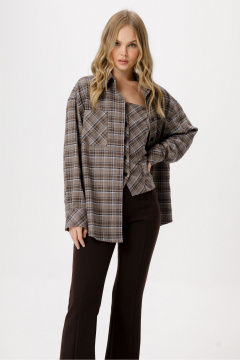 Брюки, рубашка PiRS 6427 серо-бежевый+черный - фото 2