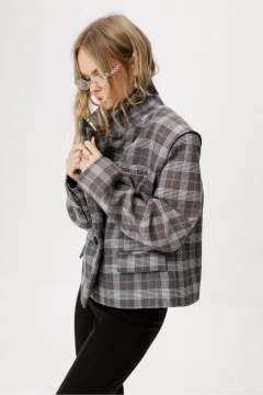 Брюки, жакет PiRS 6458 серый+черный - фото 2