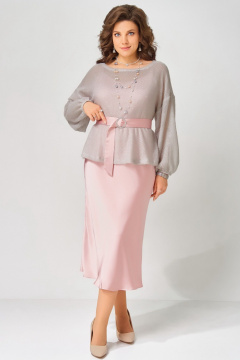 Накидка, платье Fita 3223 розово-дымчатый - фото 2