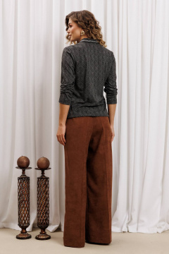 Брюки, джемпер Gizart 5436 серый тигровый замша, коричневый - фото 2